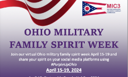 Detail shot of Ohio Military Family Spirit Week Flyer with Ohio flag fully visible